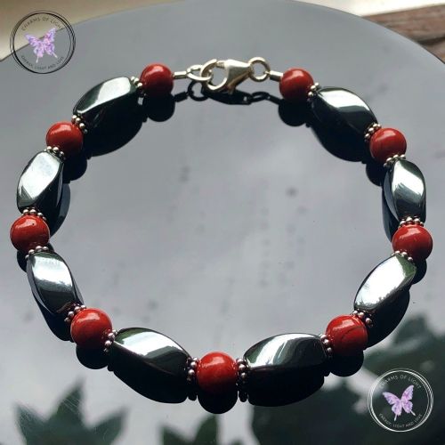 Hematite & Red Jasper Bracelet